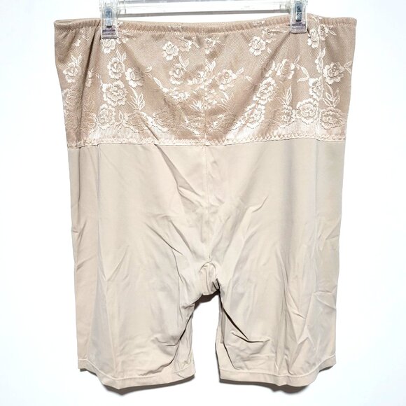 Torrid Curve Shapewear 4 Women's Tan Lace High Rise Stretch Comfy Shaping Shorts - Picture 3 of 4